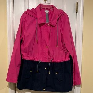 Crown & Ivy Color Block Pink and Navy Jacket